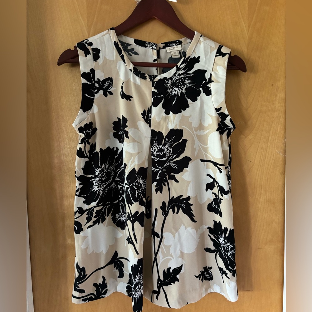 J Crew shirt top blouse sleeveless floral